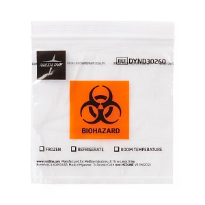 Medline Zip-Style Biohazard Specimen Bags 6x9 Inch | Document Pouch