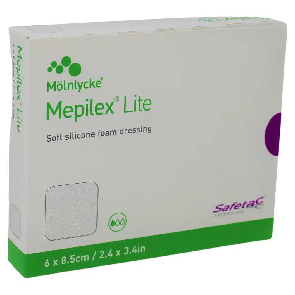 Mepilex Lite Thin Foam Dressing 6 x 6 Inch, Case of 50