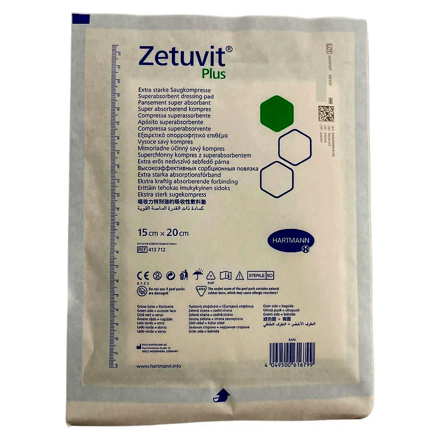 Zetuvit Plus Super Absorbent Dressing 8x16 inch - Box of 10